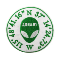X-Files X Files UFO Aliens NEVADA latitude Longitude Area 51 Warning Embroidered iron on patch eblem