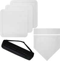 Baseball Bases for Yard - 3 Throw Down Bases 1 Homeplate 1 Pitching Rubber with Baseball Bases Bag f