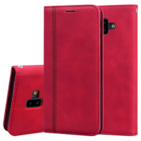 J6 For Samsung Galaxy J6 Case Leather Wallet Flip Card Holder Phone Case For Samsung J6Plus 2018 J6+ J 6 Plus J600F J610F Cover