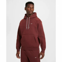 【NIKE 耐吉】SOLO SWSH FLC PO HOODIE 男款 連帽上衣 內刷毛 帽T 紅(DX1355231)