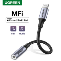 Ugreen MFI Certified Lightning to 3.5mm Headphone Jack Adapter for Apple iPhone 13 12 11 xs xr 8 pin Audio converter AUX Cable 7