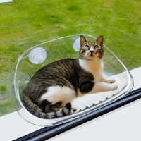 免打孔懸浮貓窩 懸空透明不佔地吸盤貓爬架 窗戶玻璃懸掛式晒太陽貓床 大空間耐重易清潔貓吊床