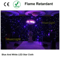 4mx9m Blue&amp;white Events DJ Backdrop LED Starlit Curtain for Wedding Party Decoration with Bar Disco Hotel etc