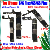 Original Unlock Motherboard Without Touch ID For IPhone 6 Plus 6S Plus 5 5C 5S 5SE Mainboard Clean ICloud Logic Board 100% Teste