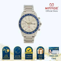 Mirage Jam Tangan Pria Analog Chrono Active TS 8589 M Silver Original Stainless Ring Biru