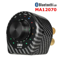 Mini Audio HiFi Bluetooth 5.0 Power Class D Wooden Amplifier Ma12070 Digital Amp 68W*2 Home Audio Car Marine PC USB/AUX