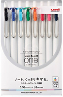 ☆勳寶玩具舖【現貨】三菱 Uni Ball One UMN-S38 超細自動鋼珠筆 0.38mm 八色組