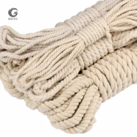 5-20mm Cotton Rope Natural Color Cotton Cord DIY Macrame Rope Handmade Home Decorative String 10m/lot