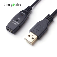 Lingable USB 2.0 Extension Cable 5M 10M 15M 20M USB2.0 Active Repeater extension cable with usb ports Signal Booster Chipset