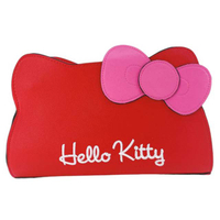 小禮堂 Hello Kitty 大臉造型皮質斜背包 (紅粉款)