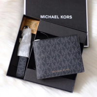 【Michael Kors】MK 防刮皮革六卡皮夾+鑰匙圈禮盒組/男生皮夾禮盒(送禮自用皆可)