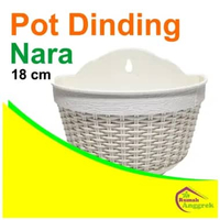 Pot Dinding Nara 18 & 20 cm plastik keranjang rotan coklat putih hitam tembok pohon bulan phalaenops
