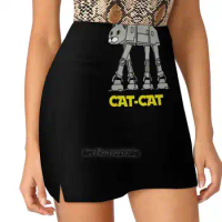 Robot Cat Women Tennis Skirts Golf Badminton Pantskirt Sports Phone Pocket Skort Robot Cat Funny Funny Funny Ladies Short Skirt