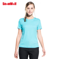 SNOWWOLF Outdoor Quick Dry UV Protection Skin T-Shirt Breathable Stretch Women Sport Shirt Gym Running Exercises Camping Tops