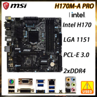 MSI H170M-A PRO Motherboard LGA 1151 2xDDR4 Intel Core i7 7700K 7600K Cpus Intel H170 PCI-E 3.0 64GB HDMI SATA3 USB3.1 ATX