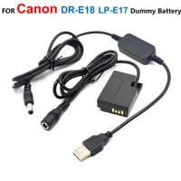 DR-E18 LP-E17 Fake Battery+USB Cable Power Bank ACK-E18 Charger For Canon EOS 200D II Rebel SL2 SL3 R10 T6s T7i T8i Kiss X8i X9