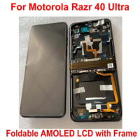6.9" Foldable AMOLED For Motorola Razr 40 Ultra LCD Display Touch Screen Digitizer Assembly Sensor with Frame Phone Pantalla