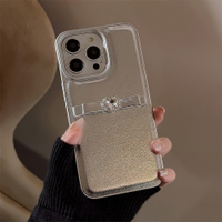 3D Diamond Bow Silver Case for iPhone 11 11PROMAX 12 12pro 12PROMAX 13 13pro casing 13PROMAX 14Pro 14PROMAX 15 15pro 15PROMAX สำหรับ  13 Case