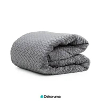 Dekoruma YUKIMI Selimut Fleece / Selimut Bahan Kain Tebal / Sleeping Blanket Abu-Abu