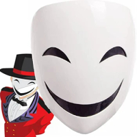 Gothic Cosplay DARKER THAN BLACK Full Face Black Bullet Facepiece Smile Mask PVC Headgear Halloween Masks Anime Props Punk Gift