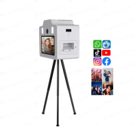 party photo booth box with 21.5 inch touch screen selfie machine photo booth for events install camera dnp printer photobooth