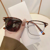 Photochromic Sun Glasses Business Half Frame Sunglasses Gray Sensitive Glasses