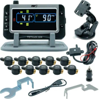 TST 507 Tire Pressure Monitoring System with 10 Flow Thru Sensors and Color Display for Metal Valve Stems by Truck System Techno