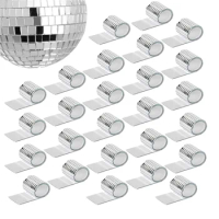 26 PCS Mirror Mosaic Tiles Self Adhesive Disco Ball Tiles Small Square Mirror Mirror Tiles Sticker for DIY Craft