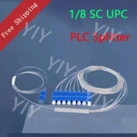 10/PCS SC/UPC Fiber Optical PLC Splitter SC 1 X 8 Mini Steel Tube Type 1x8 0.9mm Fiber Opitc Splitter Micro-Enclosed Splitter