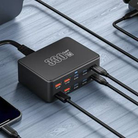 新款多口充電器330W氮化鎵超級快充 多孔手提電話平板快充多口充電器