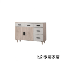 【H&amp;D 東稻家居】白橡木色木面餐櫃4尺(TKHT-07174)