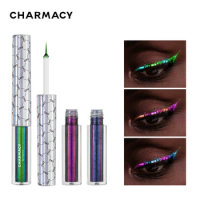 CHARMACY Duochrome Glitter Liquid Eyeliner Long Lasting Waterproof Smudgeproof Ultra Fine Tip Eye Liner Women Makeup Cosmetics