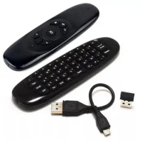 C120 RGB 7 Backlight Fly Air Mouse Wireless Backlit Keyboard G64 Rechargeable 2.4G Smart Remote Control for Android Tv Box