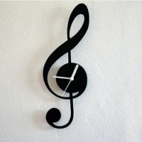 Music Sol Key - Wall Clock- Wall Clock, DIY wall clock mirror sticker for home interior house deco