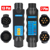 7 / 13 Pin Plug Socket 12V Trailer Tester Wiring Circuit Light Test Car Truck RV Caravan Accessories Diagnostic Tools Universal