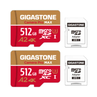 【GIGASTONE 立達】Camera Pro MAX microSDXC UHS-Ⅰ U3 A2 4K 512GB錄影監控記憶卡-2入組(網路攝影機)