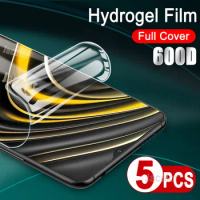 5PCS Safety Hydrogel Film For Xiaomi Poco X3 Pro m3 F3 Pocophone X3 NFC X3Pro X3NFC Full Cover Soft Water Gel Film Not Glass HD