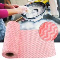 Hot Fashion Non-stick Oil Non-woven 50pcs Disposable Fabric Duster Dish Cloth Hand Towel for Kitchen Household Cleaning Tools