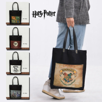 Totebag Kanvas Hitam Saku Seri Harpot