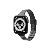 【LAUT 萊德】Apple Watch 42/44/45/49mm 時尚不銹鋼錶帶-黑