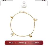 Gelang Rantai Emas Fashion Wanita Model Charm 16K/700 Terbaru Termurah Asli