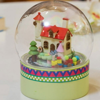 ✤宜家✤【WT16122320】 手製DIY小屋 手工拼裝房屋模型建築  音樂水晶球-歡樂糖果屋