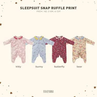 BOHOPANNA - SLEEPSUIT SNAP RUFFLE PRINT - JUMPER BAYI - BODYSUIT BAYI 0-6M BEAR