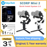 FeiyuTech SCORP Mini 2 All-in-One 3-Axis Handheld Gimbal Stabilizer for Sony A7III GoPro 12 iPhone 15 Pro AI Tracker