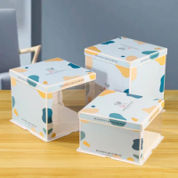 Translucent cake box packaging box 6 8 10 12 inch single-layer heightening online celebrity baking birthday cake box.