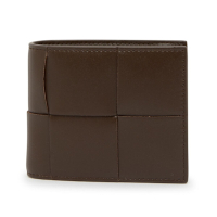 BOTTEGA VENETA 寶緹嘉 BV Cassette Bifold 牛皮 經典大編織 短夾 卡夾 皮夾 咖啡色 743004