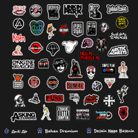 [Pstyle Indonesia ] 50PCS STIKER BAND ROCK METAL POP PUNK AESTHETIC Untuk GITAR KOPER HELM LAPTOP HP