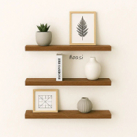 Rak dinding aestetik 1-3 susun bahan mdf 9mm desain minimalis Ambalan Penyimpanan