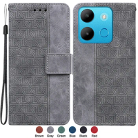 For Infinix Smart 7 6.6" X6515 Case for Capa Infinix Smart 7 Smart7 Cases Fashion Magnetic Geometric Textile Wallet Book Cover