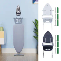 Portable Ironing Board Holder Wall Mouned Iron Stand Rack Space-Saving Iron Board Storage Hanging Hook Home Storage Supplies